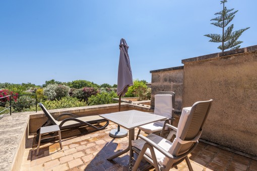 Terrasse mit Blick in die Natur