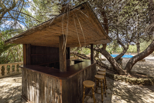 Rustikale Pool-Bar