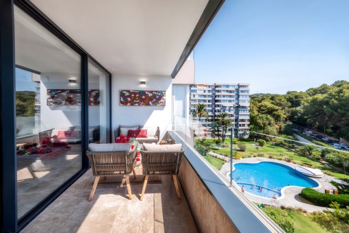 Vollständig renovierte Wohnung mit herrlichem Meerblick in Puerto Portals