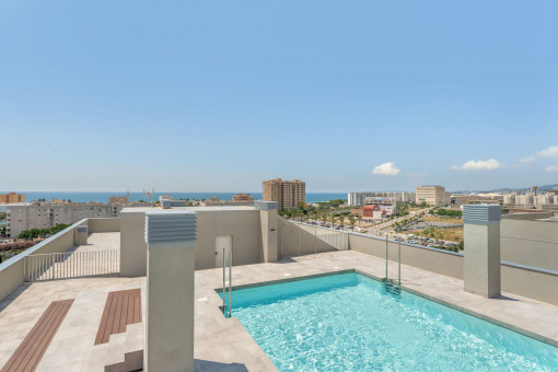 Neubauwohnung mit Meerblick und Gemeinschaftspool in Nou Llevant, Palma