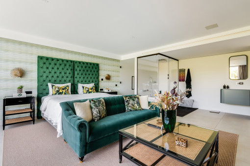 Blick zum Badezimmer en Suite