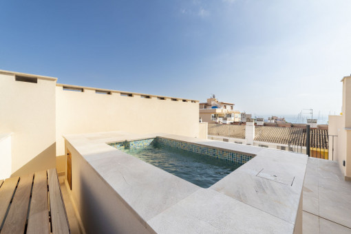 Reihenhaus mit privater Dachterrasse, Jacuzzi und Blick über die Dächer bis zum Meer in El Terreno