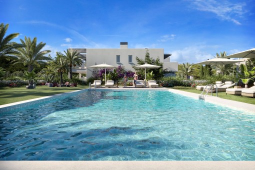 Neubau 2-Schlafzimmer-Wohnung mit Garten und Gemeinschaftspool in Meernähe in Cala Bona