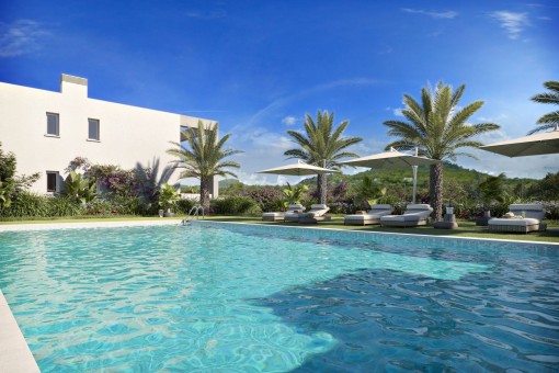 Neubau-Wohnung mit 2 Schlafzimmern und Gemeinschaftspool in Meernähe in Cala Bona