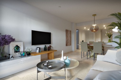 Neubau-Wohnung mit 2 Schlafzimmern und Gemeinschaftspool in Meernähe in Cala Bona