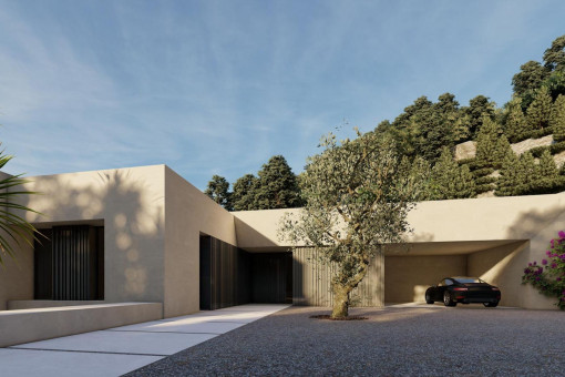 Auffahrt und Garage