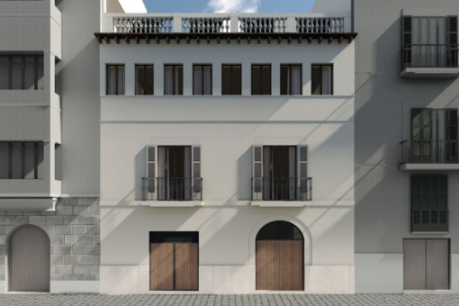 Erstklassige Investitionsmöglichkeit für ein Stadthaus in Palma mit Dachterrasse, Garage und Baulizenz