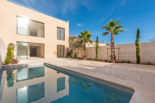 Modernes Dorfhaus mit eigenem Pool und Blick auf Cabrera in Ses Salines