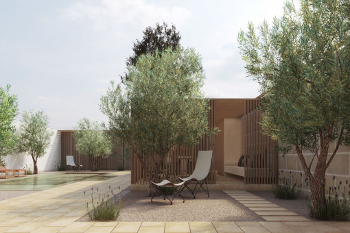 Garten mit Pool / Fitnessraum / Sauna / Gästehaus