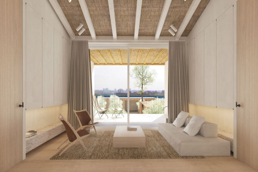 Schlafzimmer mit Balkon
