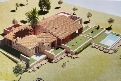 Spektakuläres Projekt für ein Einfamilienhaus mit Pool auf einem großen Grundstück in perfekter Lage in Sant Llorenç