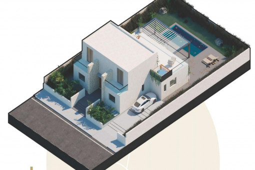 Plan der Villa mit Pool