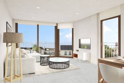 Neubau-Wohnung mit Balkon und privater Dachterrasse nahe dem Trendviertel Santa Catalina