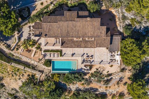 Die Villa aus der Vogelperspektive