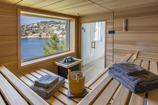 Luxus-Sauna mit Meerblick