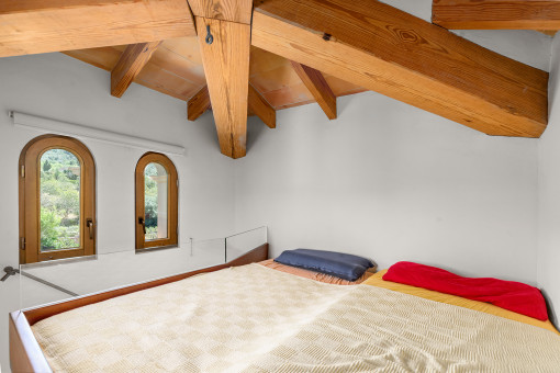 Schlafzimmer unter dem Dach