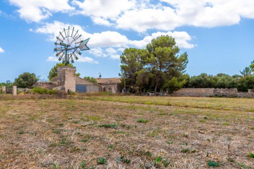 Renovierungsbedürftige Finca mit altem Windrad und viel Potenzial zwischen Colonia St. Jordi und Campos