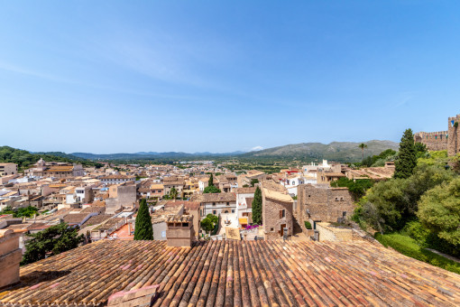 Blick über die Dächer des Dorfes