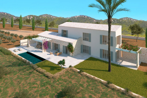 Ansicht der Finca mit Pool