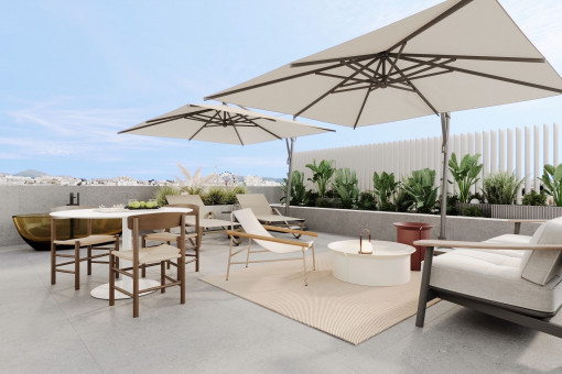 Luxuriöser Loungebereich auf Dachterrasse