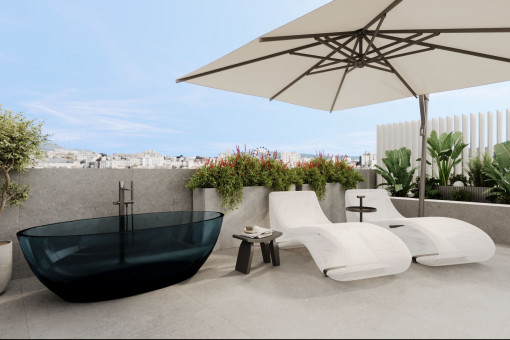 Loungebereich auf der Dachterrasse