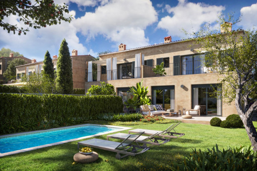 Schönes Neubau-Reihenhaus mit privaten Garten und Pool im mallorquinischen Stil in Es Capdella