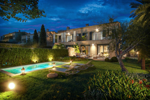 Neubau-Reihenhaus mit privatem Garten und Pool in Es Capdellà