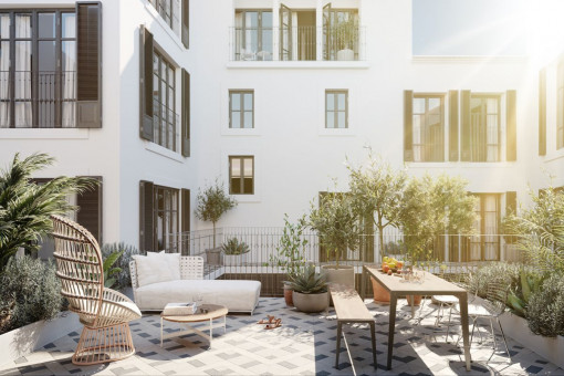 Luxuriöses Apartment mit Gemeinschaftspool in einem historischen Gebäude der Altstadt Palma