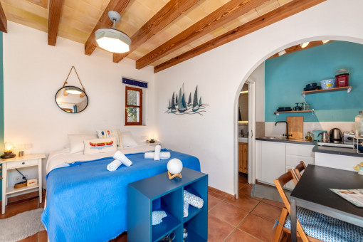 Schlafzimmer von einem der Gästeappartments