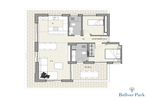 Grundriss der Wohnung