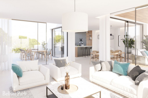 Neubau-Apartment mit zwei Schlafzimmer in einer begrünten Anlage und Community-Pool