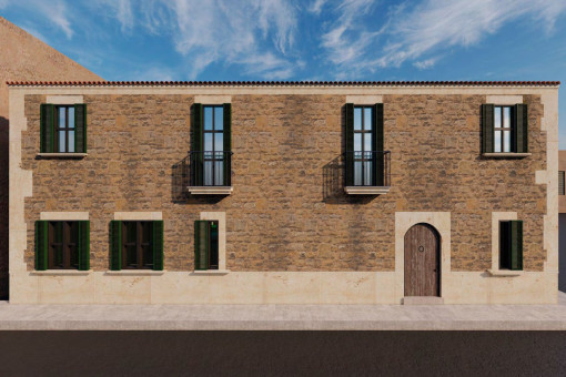 Ansicht auf die Fassade vom Projekt