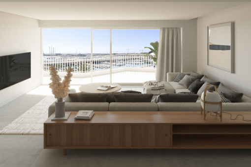 Neubau Wohnung mit spektakulärem Meerblick und Parkplatz in Palma
