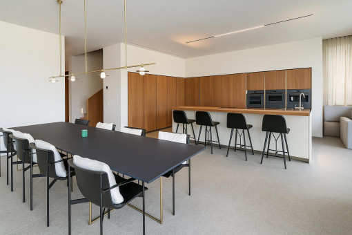 Essbereich und Küche auf der Eingangsebene