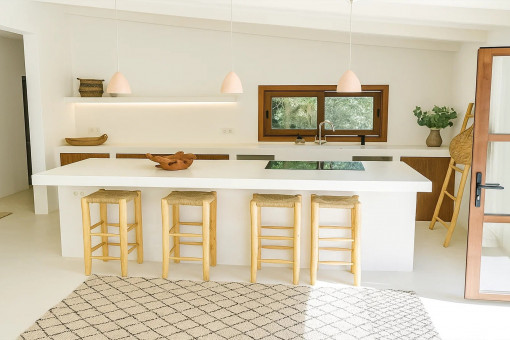 Amerikanische Küche des Gästehauses