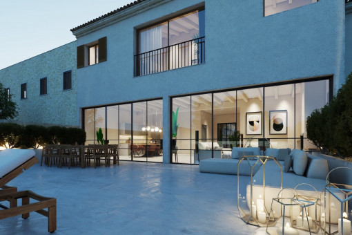 Haus bei Abendstimmung