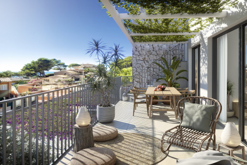 Balkon auf der Wohnebene