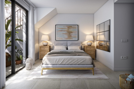 Masterschlafzimmer mit Gartenzugang 