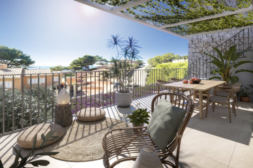 Terrasse auf der Wohnebene 
