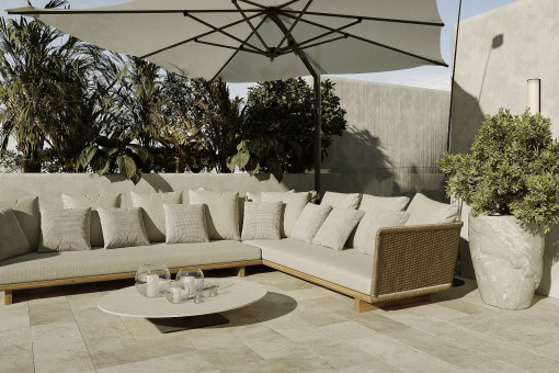 Lounge-Bereich auf der Dachterrasse