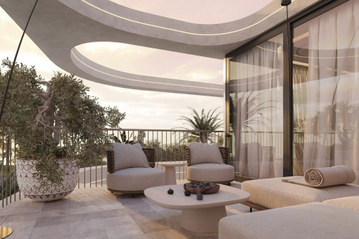 Terrasse auf der Wohnebene