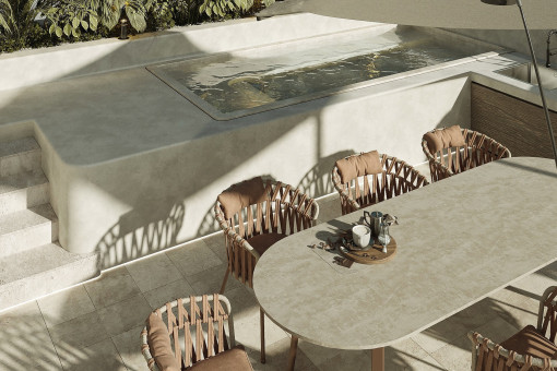 Essbereich auf der Dachterrasse