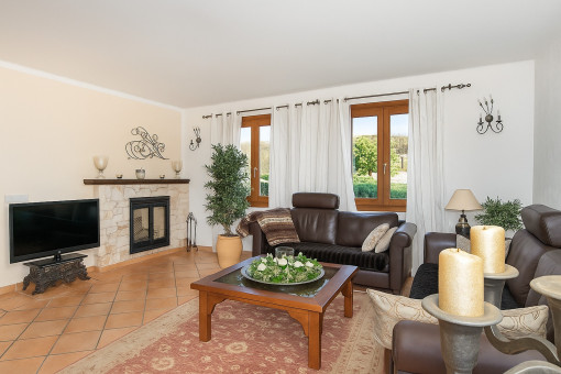 Wohnzimmer mit Terrassenzugang	