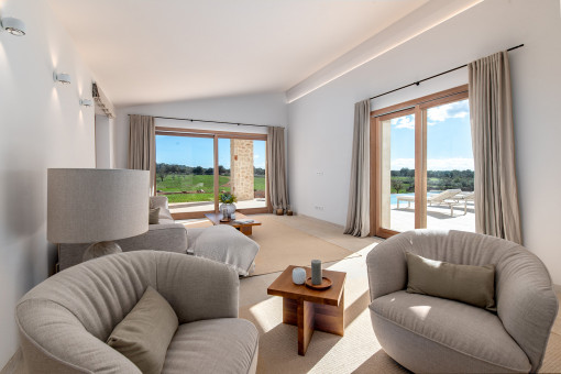 Gemütliche Sitzecke am Kamin