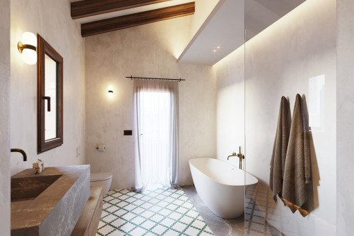 Badezimmer en Suite Masterschlafzimmer