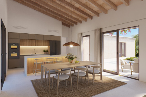 Offene Küche mit Essbereich