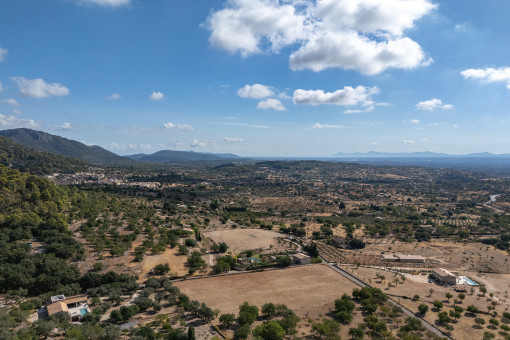 Freier Blick über die Landschaft
