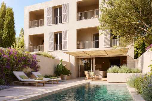 Mediterranes Neubau-Stadthaus mit Pool in Santanyi