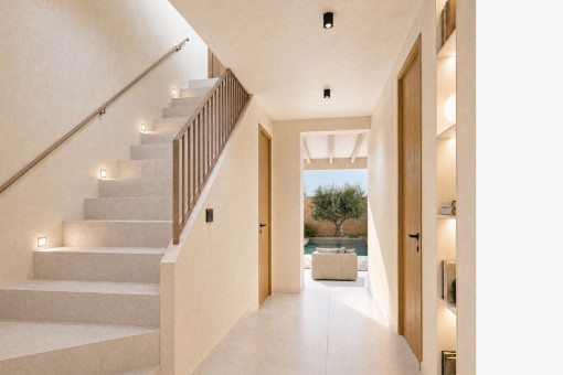 Treppe und Fahrstuhl