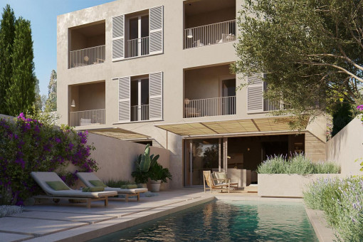Mediterranes Neubau-Stadthaus mit Pool in Santanyi